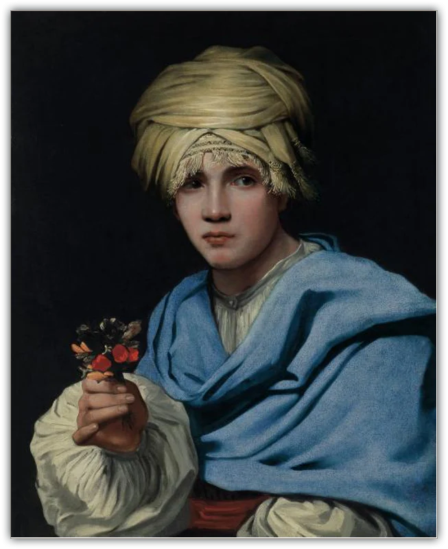 Muchacho con turbante y un ramillete de flores - Image 34